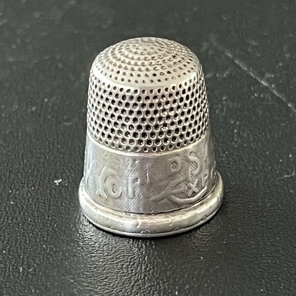 Antique Simons Bros. 1893 Columbian Exposition Sterling Silver Thimble Dtd 1892 - Picture 3 of 6